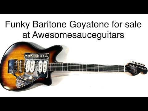 Funky Goyatone baritone guitar for sale at awesomesauceguitars 