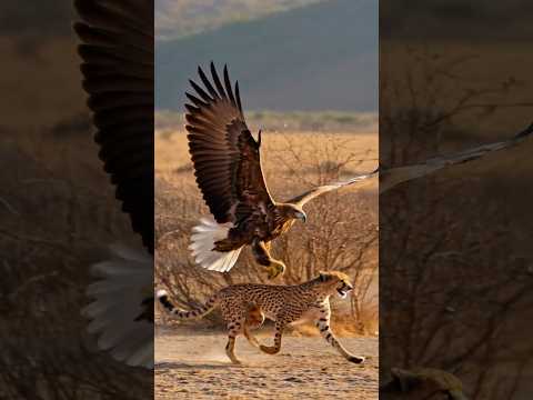 Strong Eagle Captures Cheetah and Flies to Nest #wildlife