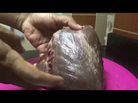 Cutting & cooking beef heart in Egyptian style