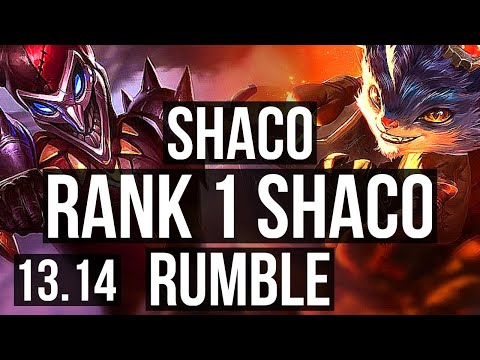 SHACO vs RUMBLE (TOP) | Rank 1 Shaco, 11/1/12, Legendary, Rank 26 | KR Master | 13.14