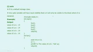 Storage Classes in C