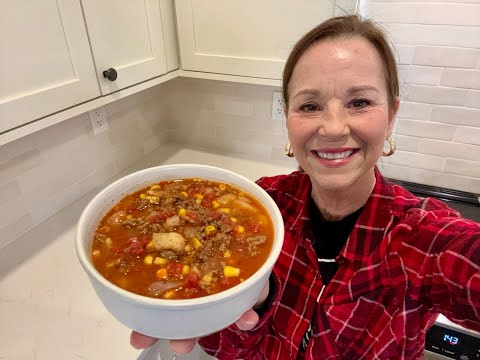 Beat the cold with my easy 6 ingredient hamburger soup recipe