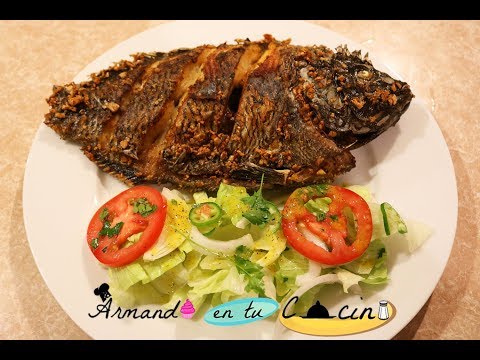 Mojarra Frita Al Mojo de Ajo con Ensalada y Vinagreta