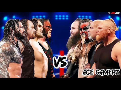 Roman Reign The Rock The Undertaker & Kane vs Brocl lesnar Mark Henry Big Show & Bronstromen