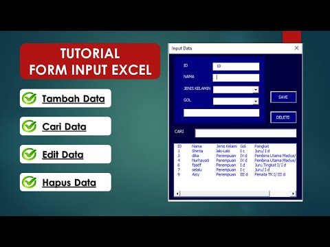 Membuat form input data vba excel / userform excel data entry