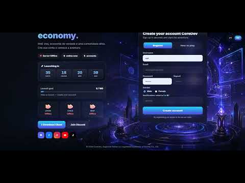 CoreDev Landing — Página de Registro para Servidores de Ragnarok (rAthena)