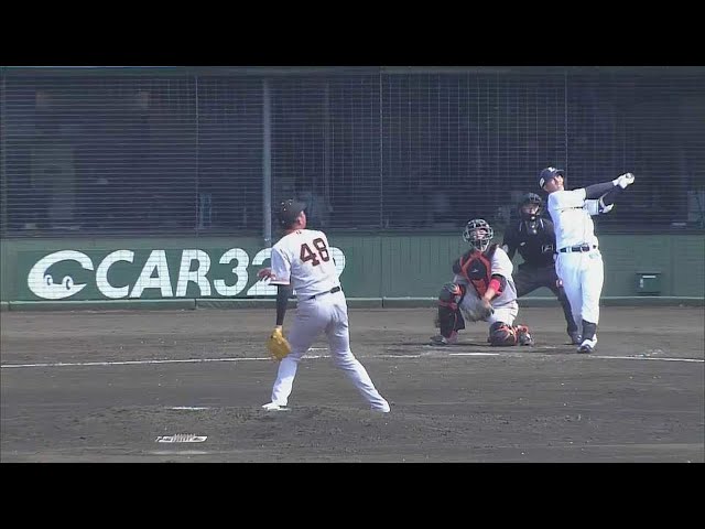 【ファーム】反撃の狼煙を上げる一打!! ライオンズ・長谷川信哉のタイムリー2ベースヒット!! 2023年4月1日 埼玉西武ライオンズ 対 読売ジャイアンツ