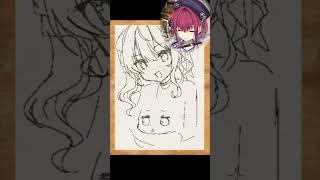 マリン船長の描く即興miCometが驚愕のハイクオリティ【ホロライブ切り抜き/宝鐘マリン】　#shorts