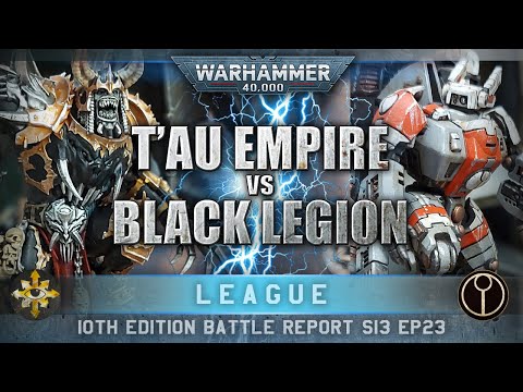 Black Legion Chaos Space Marines vs T'au Empire Warhammer 40K Battle Report 10th Edition 2000pts