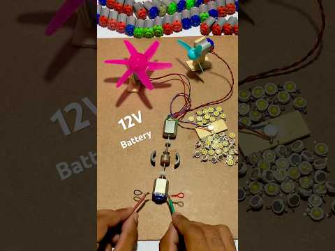 Power Transfer Helicopter Fan And Wind Power Magnet Power Science Project - Dc Motor #tech #dcmotor