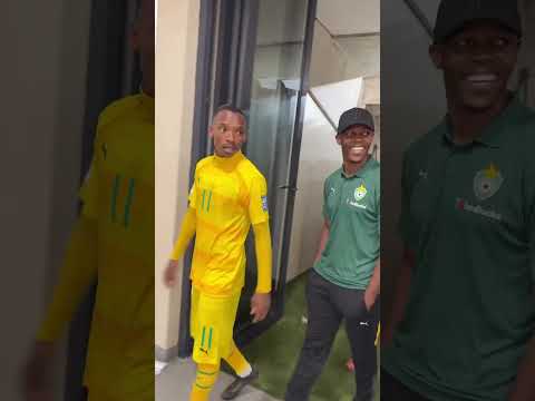 Knowledge Musona and Karma Billiat after the scoreless draw #warriors #bafanabafana