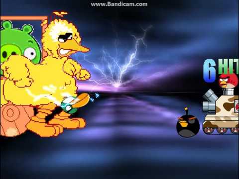 MUGEN Big Bird and Elmo vs Angry Birds Tank and Minion Pig