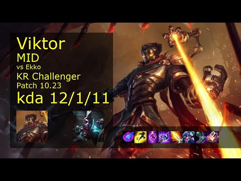 Viktor Mid vs Ekko - KR Challenger 12/1/11 Patch 10.23 Gameplay // [롤] 빅토르 vs 에코 미드
