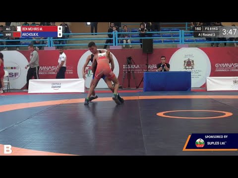 Round 3 FS - 51 kg: M. BEN MEHIRIS (ALG) v. K. ARCHOUK (MAR)