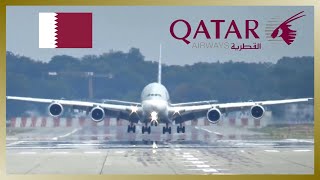 preview picture of video 'Head-on landing of QATAR AIRWAYS A380 @ Hamburg Finkenwerder'