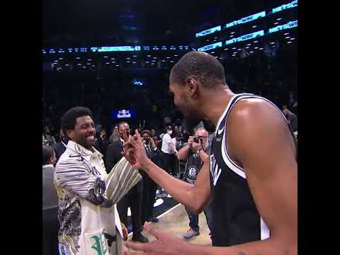 KD dapped up Kyrie after his 50-piece honey gold performance | #shorts