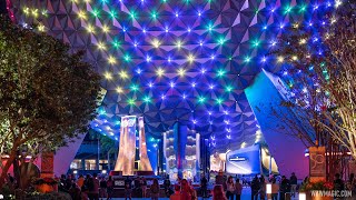 Spaceship Earth holiday lighting 2021