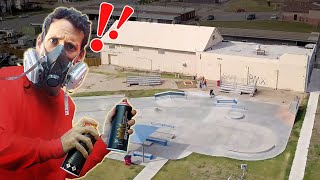 Spray Painting This Entire Skatepark with Giant Artwork!