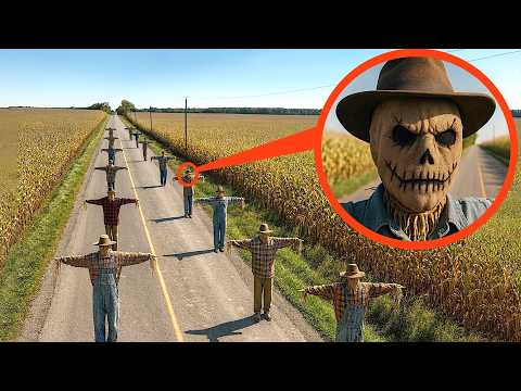 If you see these scarecrows standing on the road.. Don't pass them & Drive Away!! (They are alive)