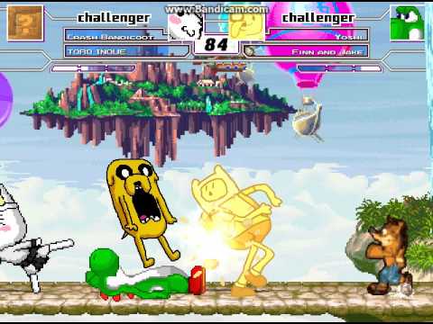 MUGEN Battle #84 - Crash/Toro vs. Yoshi/Finn & Jake