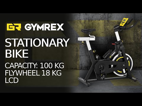 video - Stationary Bike - flywheel 18 kg - loadable up to 100 kg - LCD