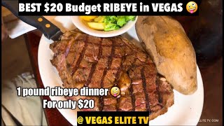 A $20 Ribeye Dinner in LAS VEGAS 🔥 #vegas #vegaseats #vegasfood