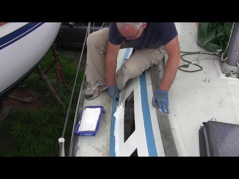 Just About Sailing June 2018 - Fitting new windows, Pt 2 sanding, painting, installation