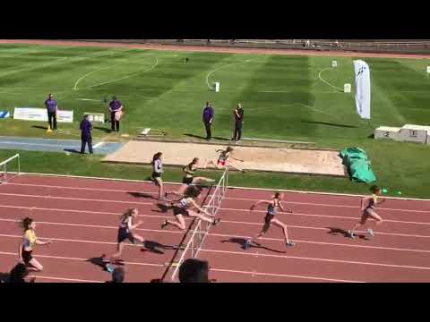 East dist U15 girls 75m hurdles final M Robertson