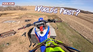 He went for a backflip on the new BETA 450... (Crazy)