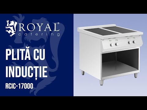 video - Plită cu Inducție - 17 000 W - 4 suprafețe de gătit - 260 °C - Spațiu de depozitare - Royal Catering