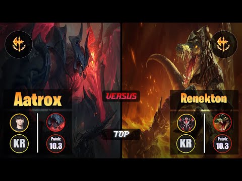 Roach AATROX (Top) [Conqueror] VS RENEKTON - Grandmaster KR Patch 10.3