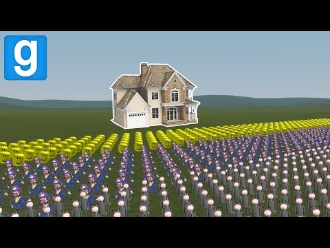 GIANT NEXTBOT ARMY VS BIG HOUSES! - Garry's mod Sandbox