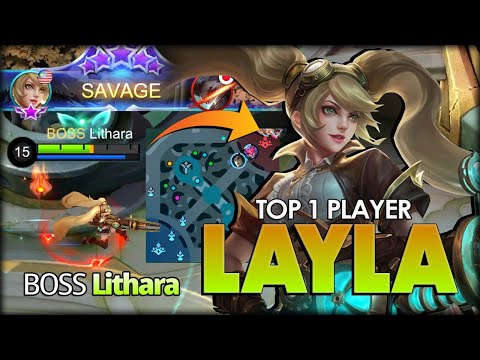 SAVAGE!! Skin Off Skill On! There no Safe Place! Lithara Top 1 Player Layla - Mobile Legends