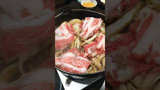 かごの屋ですき焼き にゃうさんと一緒に😊 #shorts #short #すき焼き #かごの屋 #料理 #晩ごはん