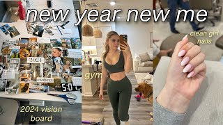 a *NEW YEAR* day in my life (get inspired) | vision board, waking up early, gym