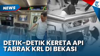 Rekaman Detik-detik Kereta Api Tabrak KRL di Stasiun Bekasi, Korban Ngaku Dapat Mukjizat