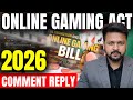 Online Gaming Act Latest Update Comments Reply 2026