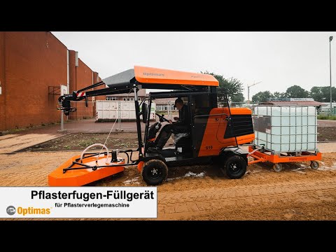 Optimas Pflasterfugen-Füllgerät für den Anbau an Pflasterverlegemaschine