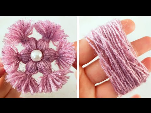Amazing Trick with Cotton Bud - Super Easy Woolen Flower Making Ideas - DIY Woolen Flowers