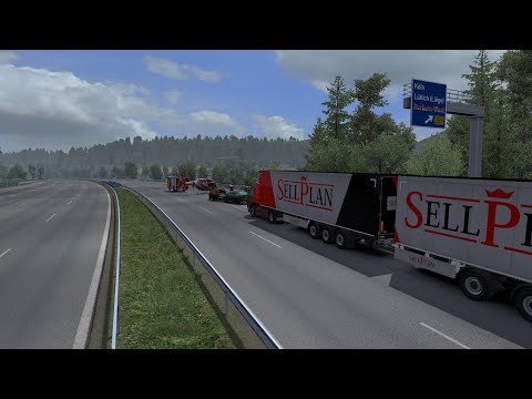 ets2 driving oldschool LIAZ czech truck with double trailer