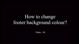 10 How to change footer background colour