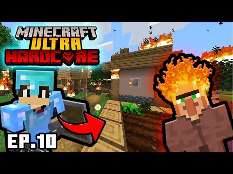 🍏Minecraft UHC |  I GOT ANGRY AND SET THE VILLAGE VILLAGE ON FIRE!  Ep #10