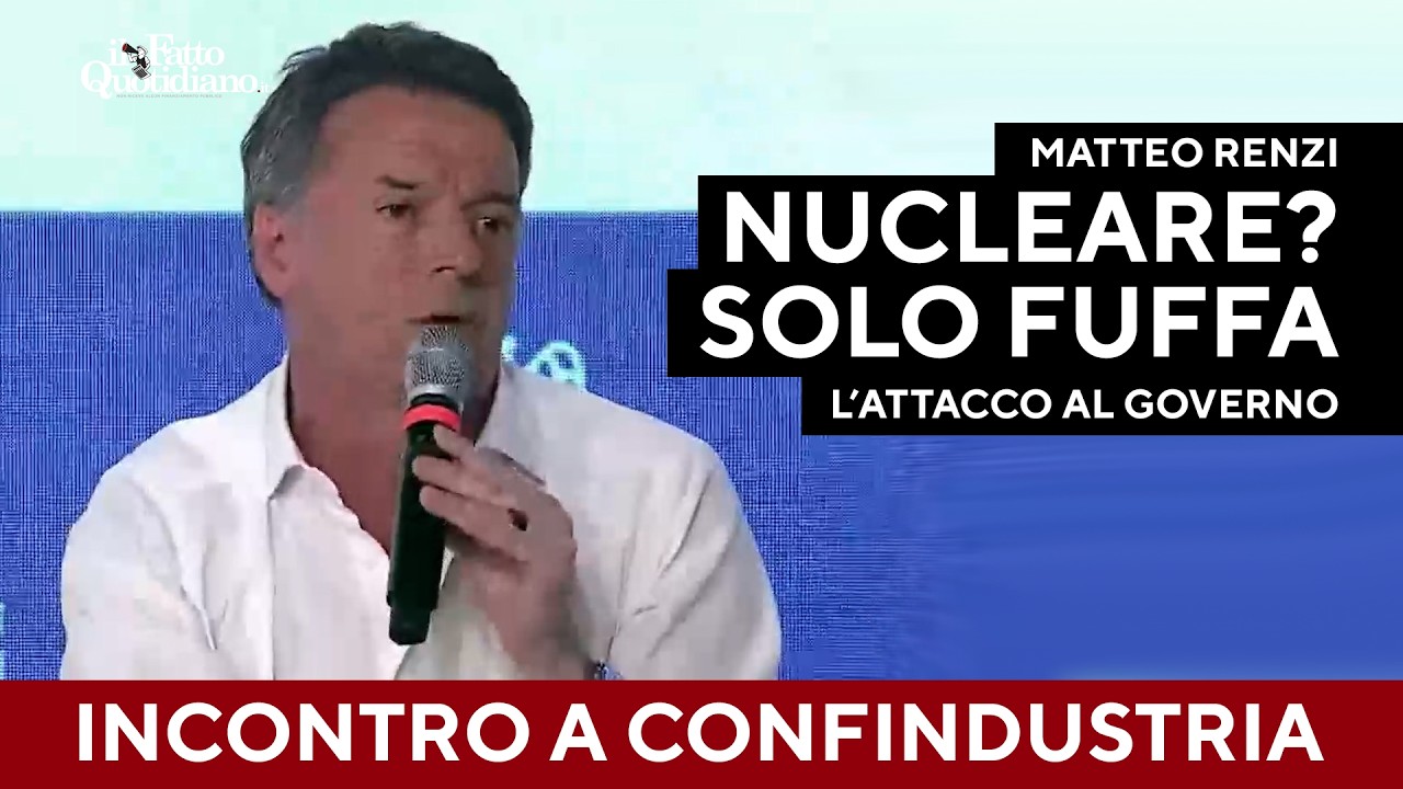 Renzi: "60 milioni per il nucleare e 7 per la pubblicità: Meloni vi prende per il naso"