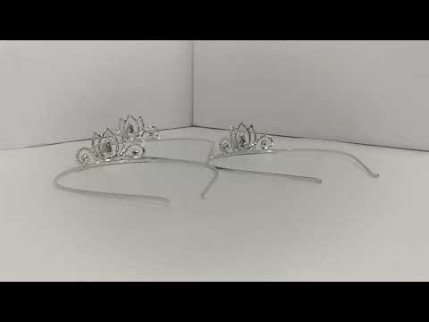 Brass princess tiara red dress