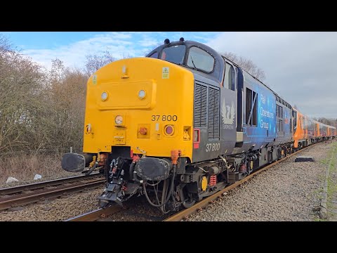 Rail Operations Group BR Class 37 No. 37800 Hauling BR Class 730 Aventra No. 730001 Milford Junction