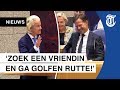 Rutte lacht om harde aanval Wilders