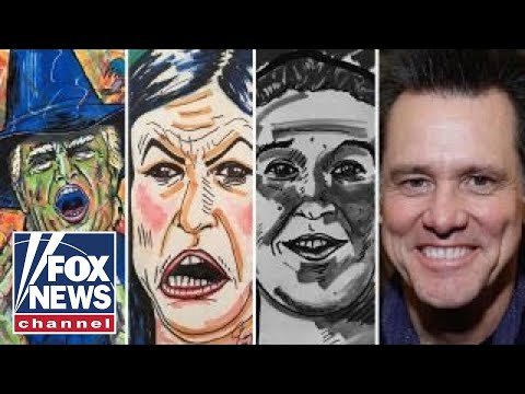 Jim Carrey under fire for controversial paintings of Trump and others.
