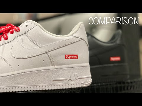 COMPARISON: Nike Supreme Air Force 1 Low - Black vs. White (Which is Better?)