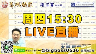 【大戶羅盤籌碼動能】 #謝宗霖1128，周四 15:30 LIVE直播 (圖)