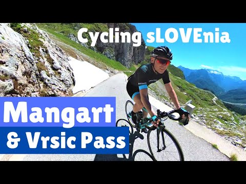 Road cycling Slovenia: Climbing Vrsic Pass and Mangart Saddle one day loop from Kranjska Gora